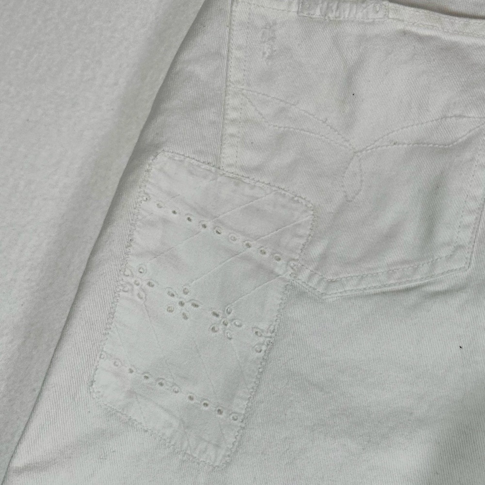 Lauren Ralph Lauren Womens White Eyelet Patchwork Distressed Straight‎ Jeans 4 - Picture 14 of 15
